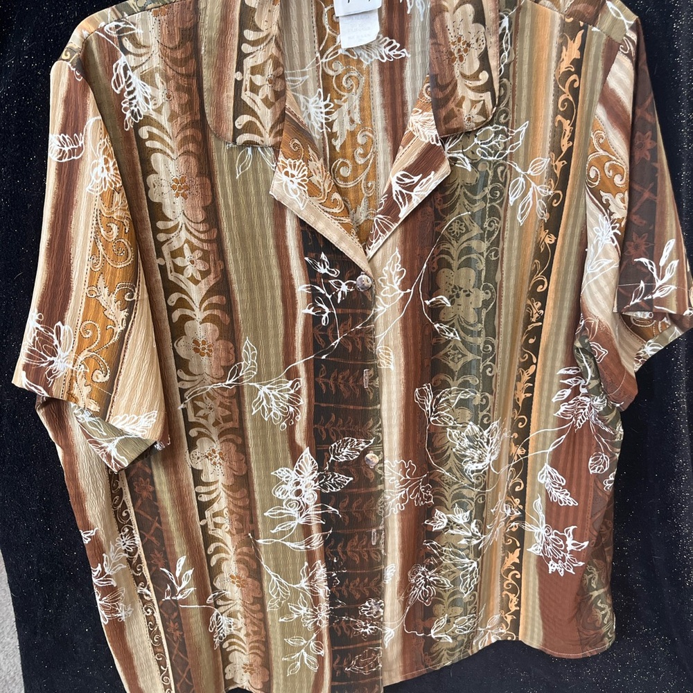Floral Striped Women's Blouse